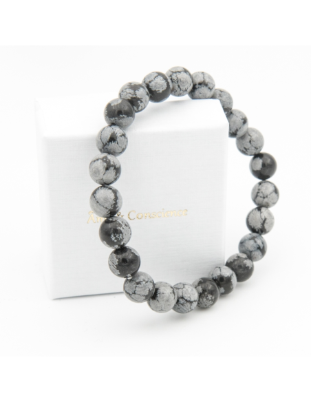 OBSIDIENNE NEIGE 8MM AB